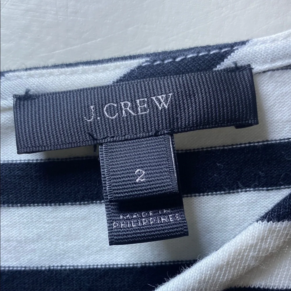 J. Crew Classic Black and White Striped Dress